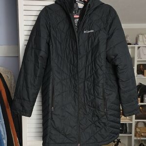 Columbia Black Quilted Hooded Puffer Jacket
